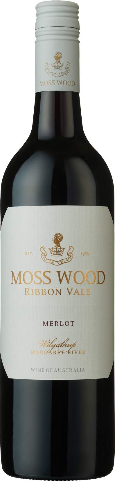 Moss Wood Ribbon Vale Merlot 2022 bottle — Margaret River